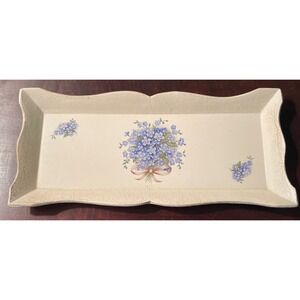 Vintage Violets Tray Made In Italy 10 X 4 1/2 Estate‎ Sale find